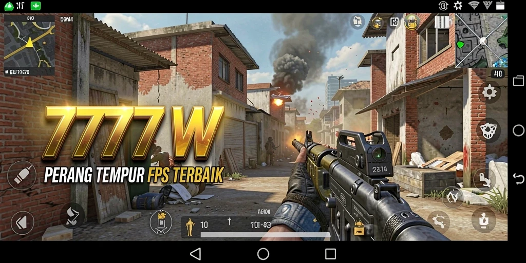 Tampilan menegangkan dari gameplay 7777W yang penuh aksi.