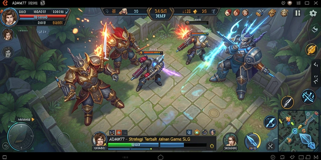 Tangkapan layar gameplay <strong>ADAM77</strong> menunjukkan pertempuran strategi yang mendebarkan.
