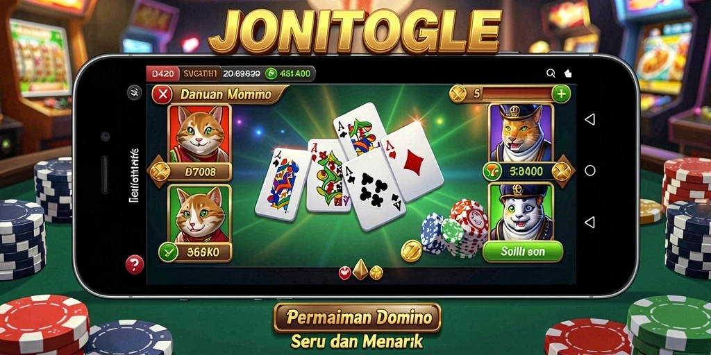 Tampilan gameplay JONITOGEL saat memuaskan pertandingan domino.