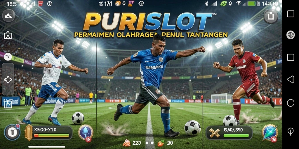Screenshot gameplay PURISLOT menampilkan aksi olahraga yang seru.