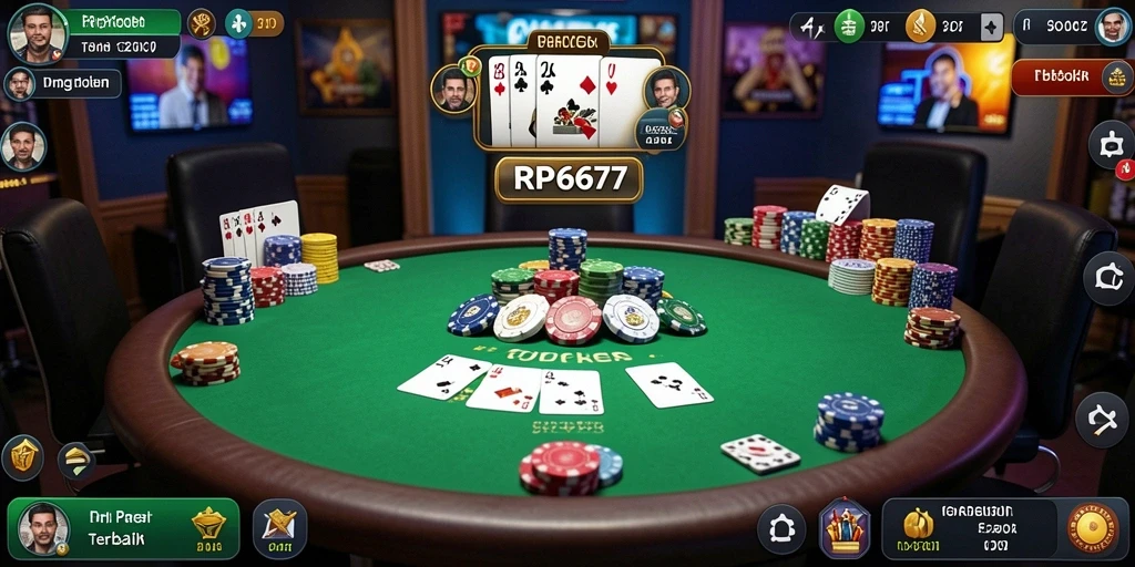 Tampilan gameplay seru di RP6677 yang penuh strategi Poker.