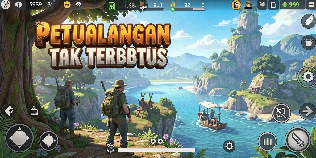 Screenshot menampilkan gameplay dinamis di dunia terbuka S9S9.