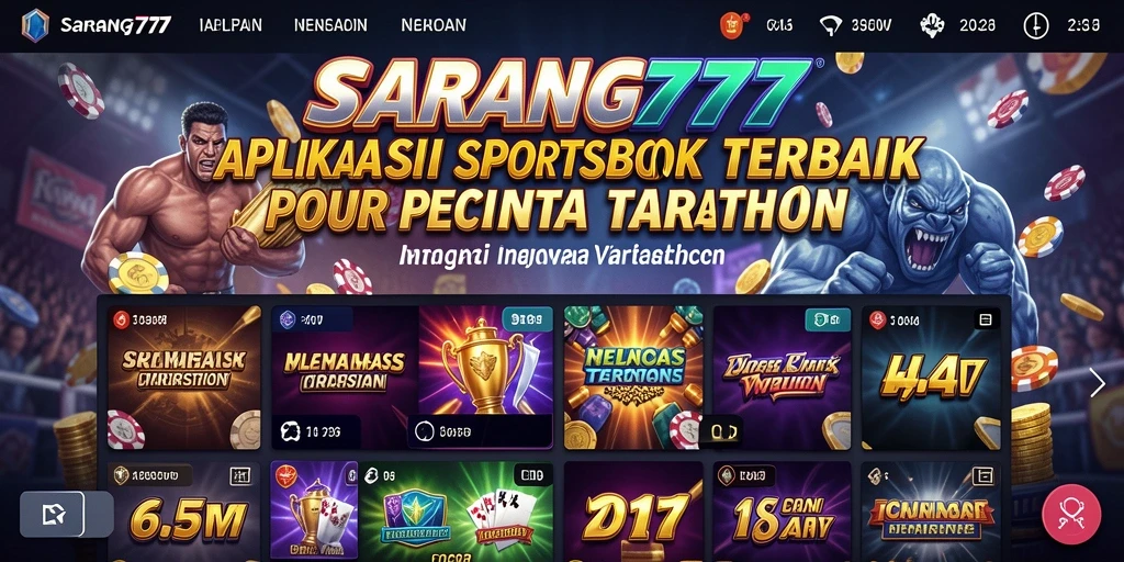 Tampilan antarmuka SARANG777 yang menarik dan informatif untuk taruhan olahraga.