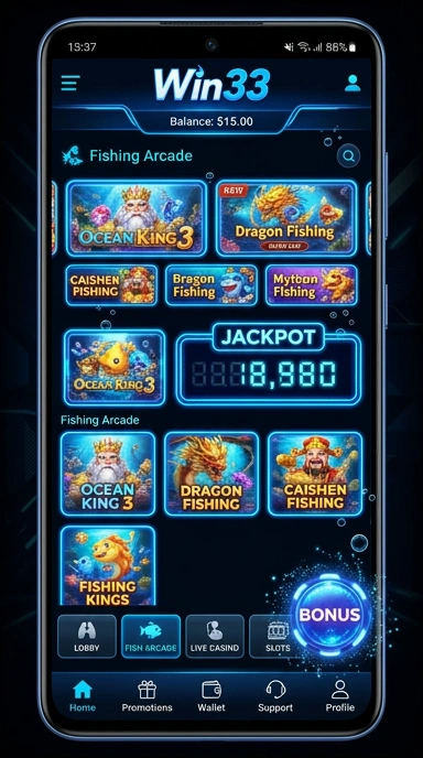 Tampilan antarmuka win33 yang sederhana dan bersih.